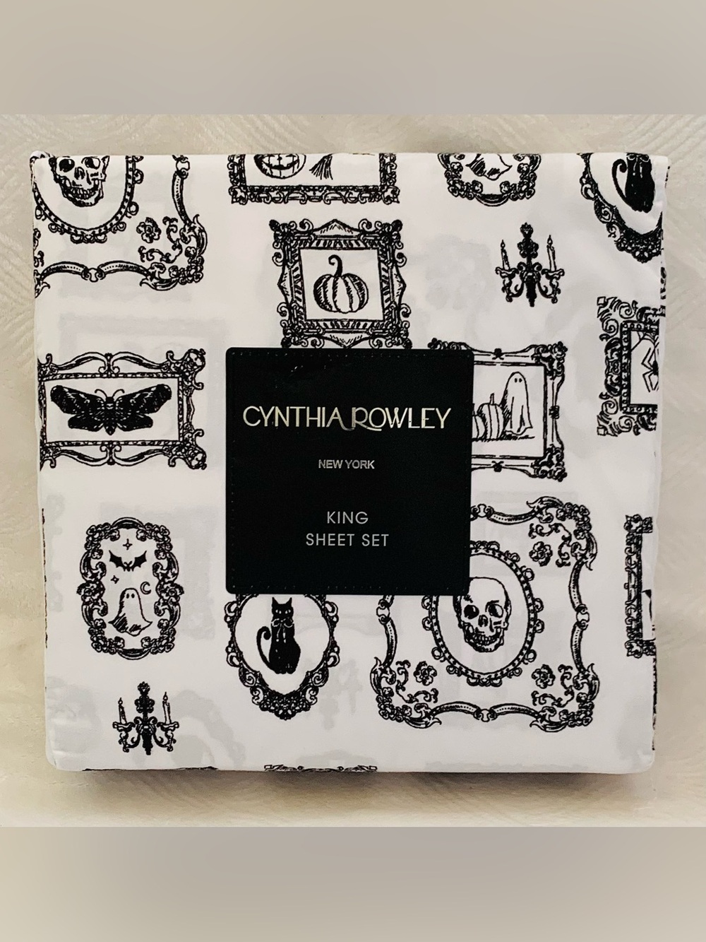Cynthia Rowley Halloween Haunted Frames Sheet Set - King